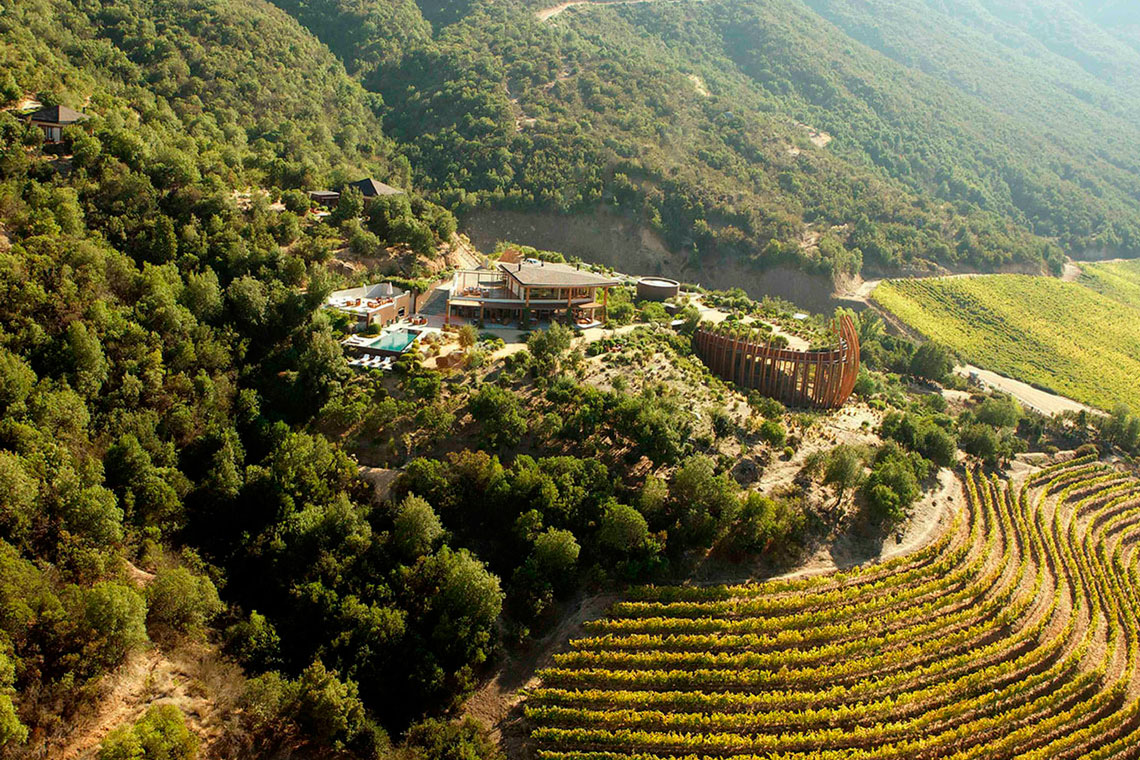 Viñedos en las laderas del Valle de Colchagua